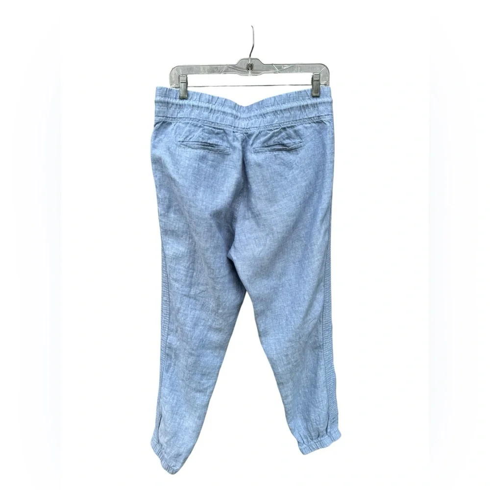 Athleta Cabo Tide Linen Jogger Pants Women’s Size 8 Blue - Picture 4 of 10